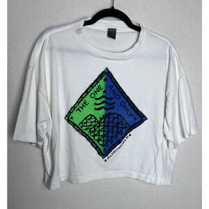 Astro World The One and Only Cropped White Short Sleeve T-Shirt Single Stitch